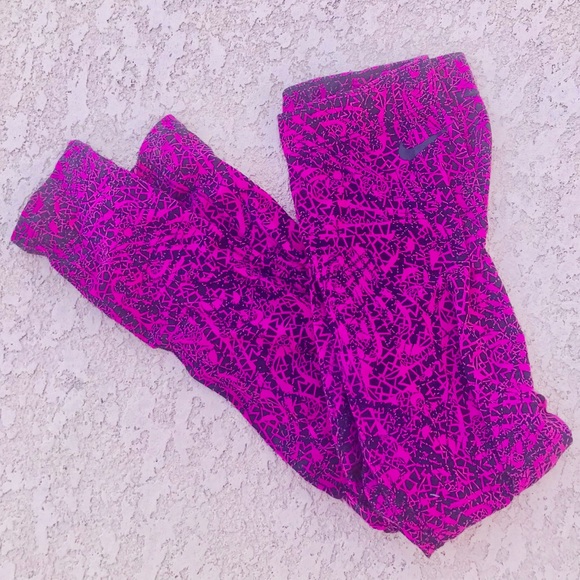 Nike Pants - Nike pink and black splatter print leggings